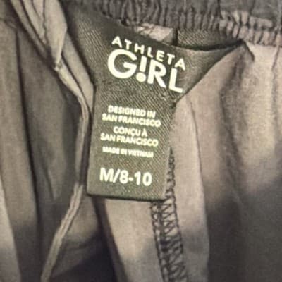 Athleta Girl Camouflage Athletic Shorts Black Gray M/8-10 Elastic Waist Pocket - Thumbnail 4