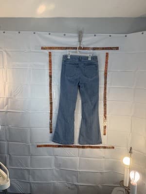 Wonder Nation Girls Flared Light Wash Jeans XL (14-16) Heart Accents Denim - Thumbnail 2