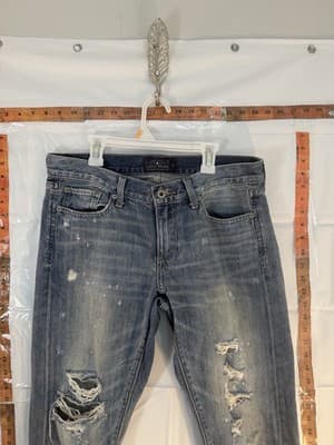 Lucky Brand Distressed Slim Boyfriend Jeans Blue Denim Medium Wash Women - Thumbnail 2