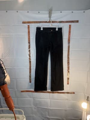 Ann Taylor Signature Fit Straight Jeans Black Denim Dark Wash Zip Slash Pocket … - Thumbnail 3