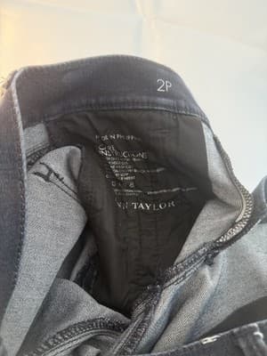 Ann Taylor Signature Fit Straight Jeans Black Denim Dark Wash Zip Slash Pocket … - Thumbnail 5