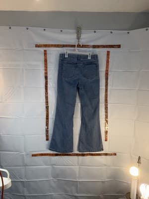 Wonder Nation Girls Flared Light Wash Jeans XL (14-16) Heart Accents Denim - Thumbnail 3