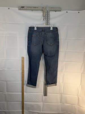 NOBO Bootcut Jeans Mid Rise Blue Denim Dark Wash Button Zip Women - Thumbnail 3