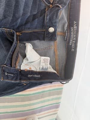 American Eagle Outfitters Flared Jeans Dark Blue Denim Dark Wash 5-Pocket Women - Thumbnail 7