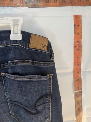 American Eagle Outfitters Flared Jeans Dark Blue Denim Stretch Regular Fit Women - Thumbnail 6