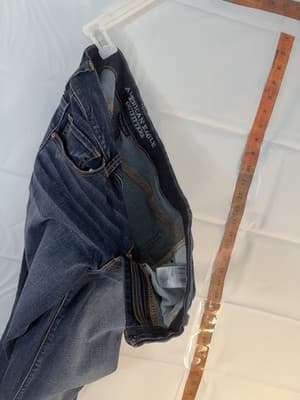 American Eagle Outfitters Flared Jeans Dark Blue Denim Stretch Regular Fit Women - Thumbnail 4