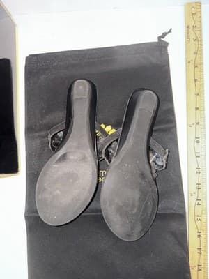 Yellow Box Premium Collection Beaded Black Thong Sandals Women's Slip On Comfort - Thumbnail 4