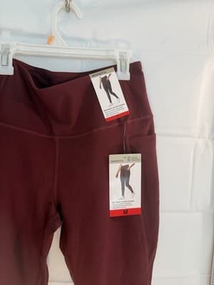 Mondetta High Waist Ankle Active Leggings Burgundy Women Size M - Image 1