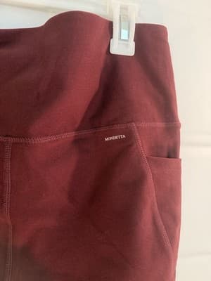 Mondetta High Waist Ankle Active Leggings Burgundy Women Size M - Thumbnail 3