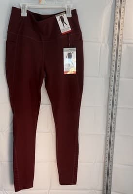 Mondetta High Waist Ankle Active Leggings Burgundy Women Size M - Thumbnail 2