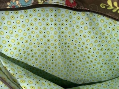 Floral Quilted Hanging Garment Bag Brown Blue Red Yellow 42" Compartments - Thumbnail 10