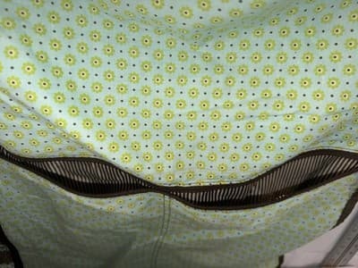 Floral Quilted Hanging Garment Bag Brown Blue Red Yellow 42" Compartments - Thumbnail 5