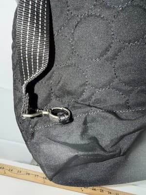 Thirty-OneBlack Quilted Shoulder Bag Polka Dot Adjustable Strap Zipper Closure - Thumbnail 4