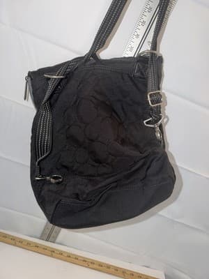 Thirty-OneBlack Quilted Shoulder Bag Polka Dot Adjustable Strap Zipper Closure - Thumbnail 3