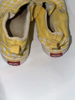 VANS Checkerboard Yellow Slip-On Canvas Baby Shoes US Size 10 - Thumbnail 3
