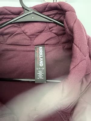 Kirkland Signature Women's Quilted Vest Burgundy Full Zip Collared Sleeveless S - Thumbnail 2