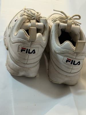 FILA White Lace Up Low Top Athletic Sneakers for Men - Thumbnail 3