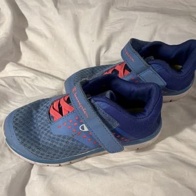 Champion Boys Athletic Shoes Blue Breathable Hook & Loop Lace US Size 10.5 - Thumbnail 2