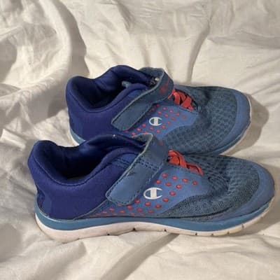 Champion Boys Athletic Shoes Blue Breathable Hook & Loop Lace US Size 10.5 - Thumbnail 3
