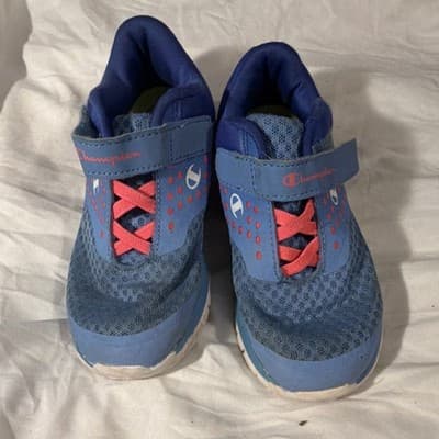 Champion Boys Athletic Shoes Blue Breathable Hook & Loop Lace US Size 10.5 - Image 1