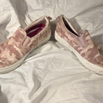 Old Navy 1994 Pink Beige Camouflage Canvas Slip-On Flat Arch Support Women's 3 - Thumbnail 2