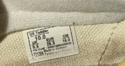 VANS Checkerboard Canvas Slip-On Baby Shoes Yellow White US Size 10 - Thumbnail 4