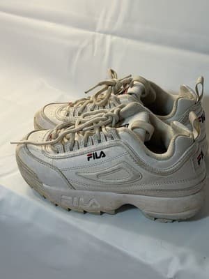 FILA White Lace Up Low Top Athletic Sneakers for Men - Thumbnail 2