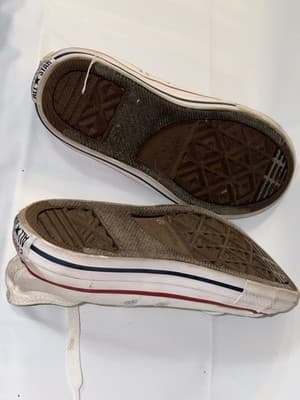 Converse All Star Unisex Kids White Red Sneakers US 3 EU 35 UK 2.5 3J256 Lace Up - Thumbnail 4