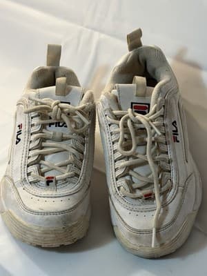 FILA White Lace Up Low Top Athletic Sneakers for Men - Image 1