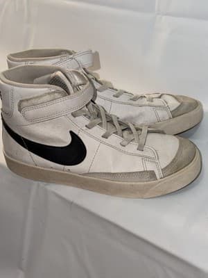 Nike Unisex Kids White Black Gray Sneakers US 3Y DA4087-100 Lace Up Hook & Loop - Thumbnail 4