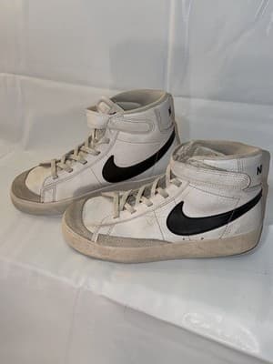 Nike Unisex Kids White Black Gray Sneakers US 3Y DA4087-100 Lace Up Hook & Loop - Thumbnail 2