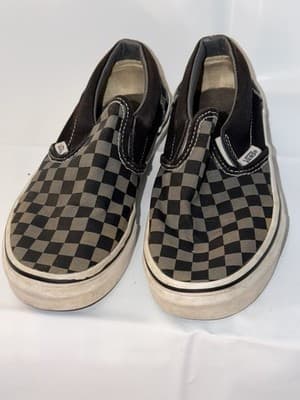 Vans Classic Slip-On Checkerboard Men's Casual Shoe Black Gray US 23 - Image 1