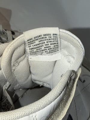 Nike Unisex Kids White Black Gray Sneakers US 3Y DA4087-100 Lace Up Hook & Loop - Thumbnail 5