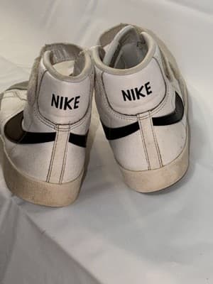 Nike Unisex Kids White Black Gray Sneakers US 3Y DA4087-100 Lace Up Hook & Loop - Thumbnail 3