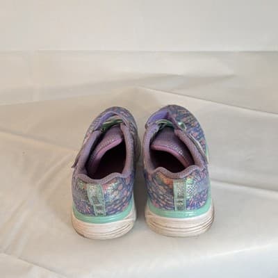 Skechers Girls Glitter Multicolor Sneakers US Size 10 Hook & Loop Comfort Flat - Thumbnail 2
