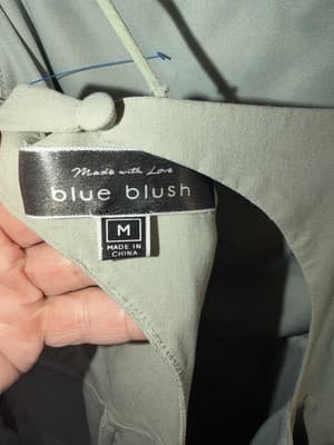 Blue Blush Green Strappy Cut-Out Midi Dress Sleeveless Zip Size M - Thumbnail 3