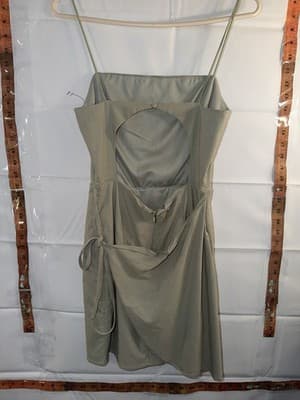 Blue Blush Green Strappy Cut-Out Midi Dress Sleeveless Zip Size M - Thumbnail 2