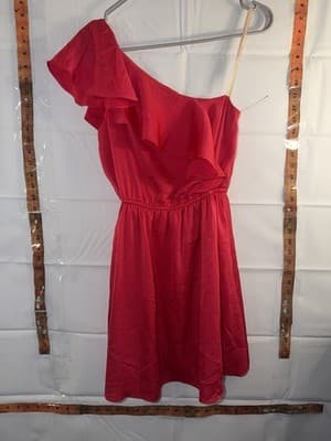 BCBGeneration Red One Shoulder Ruffle Short A-Line Dress Sleeveless XXS - Image 1