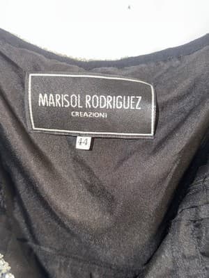 Marisol Rodriguez Creazioni Black Beaded Rhinestone Strapless Cocktail Dress 44 - Thumbnail 4