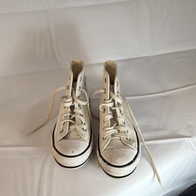 Converse All Star White Leather High Top Men's Sneaker US 3 Casual Shoe - Image 1