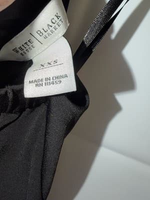 White House Black Market Black Halter Dress Tie Draped XXS Party Cocktail - Thumbnail 3