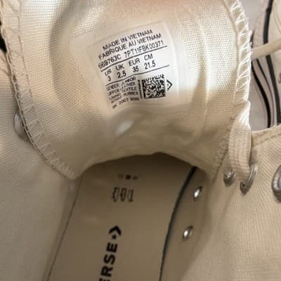 Converse All Star White Leather High Top Men's Sneaker US 3 Casual Shoe - Thumbnail 5