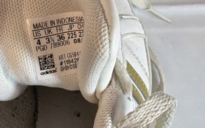 adidas Unisex Kids White Gold Sneakers US 4 EU 36 UK 3.5 CG5844 Lace Up - Thumbnail 5