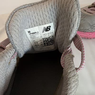 New Balance Girls' Comfort Breathable Sneakers Gray Pink Multicolor US 10.5 - Thumbnail 5