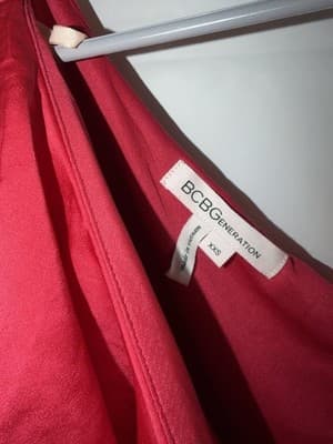 BCBGeneration Red One Shoulder Ruffle Short A-Line Dress Sleeveless XXS - Thumbnail 3