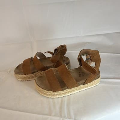 Art Class Girls Brown Espadrille Suede Buckle Sandals US Size 13 - Thumbnail 3