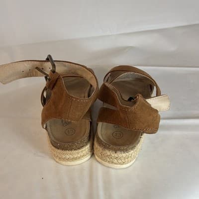 Art Class Girls Brown Espadrille Suede Buckle Sandals US Size 13 - Thumbnail 4