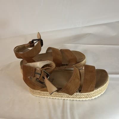 Art Class Girls Brown Espadrille Suede Buckle Sandals US Size 13 - Thumbnail 5