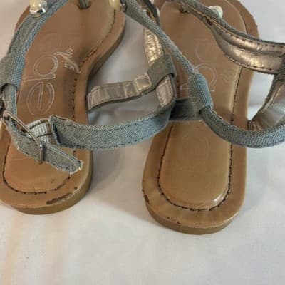 bebe Studded Gray Strappy Flat Sandals Women's Buckle Casual Summer - Thumbnail 5