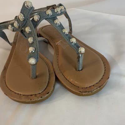 bebe Studded Gray Strappy Flat Sandals Women's Buckle Casual Summer - Thumbnail 6